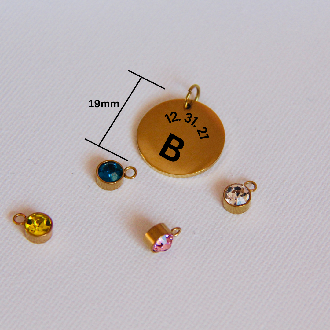 Initial Necklace with Birth Stone