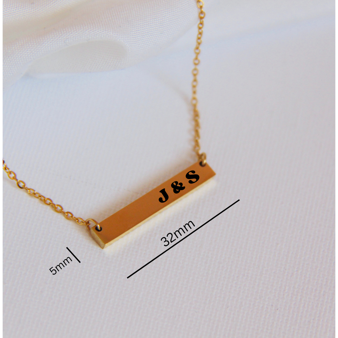 Bar Necklace Personalized.
