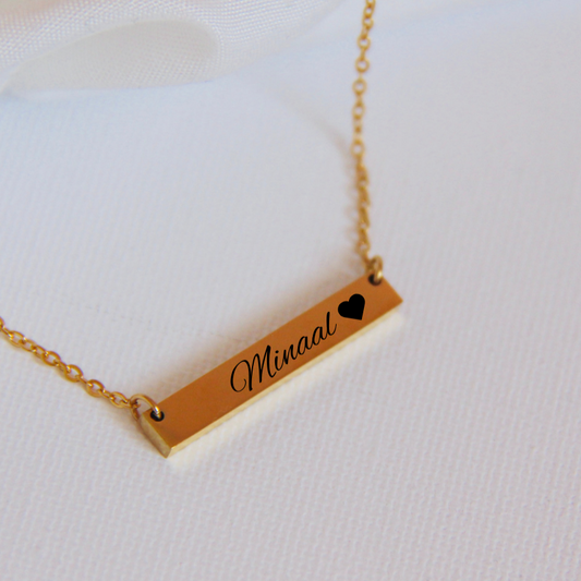 Bar Necklace Personalized.
