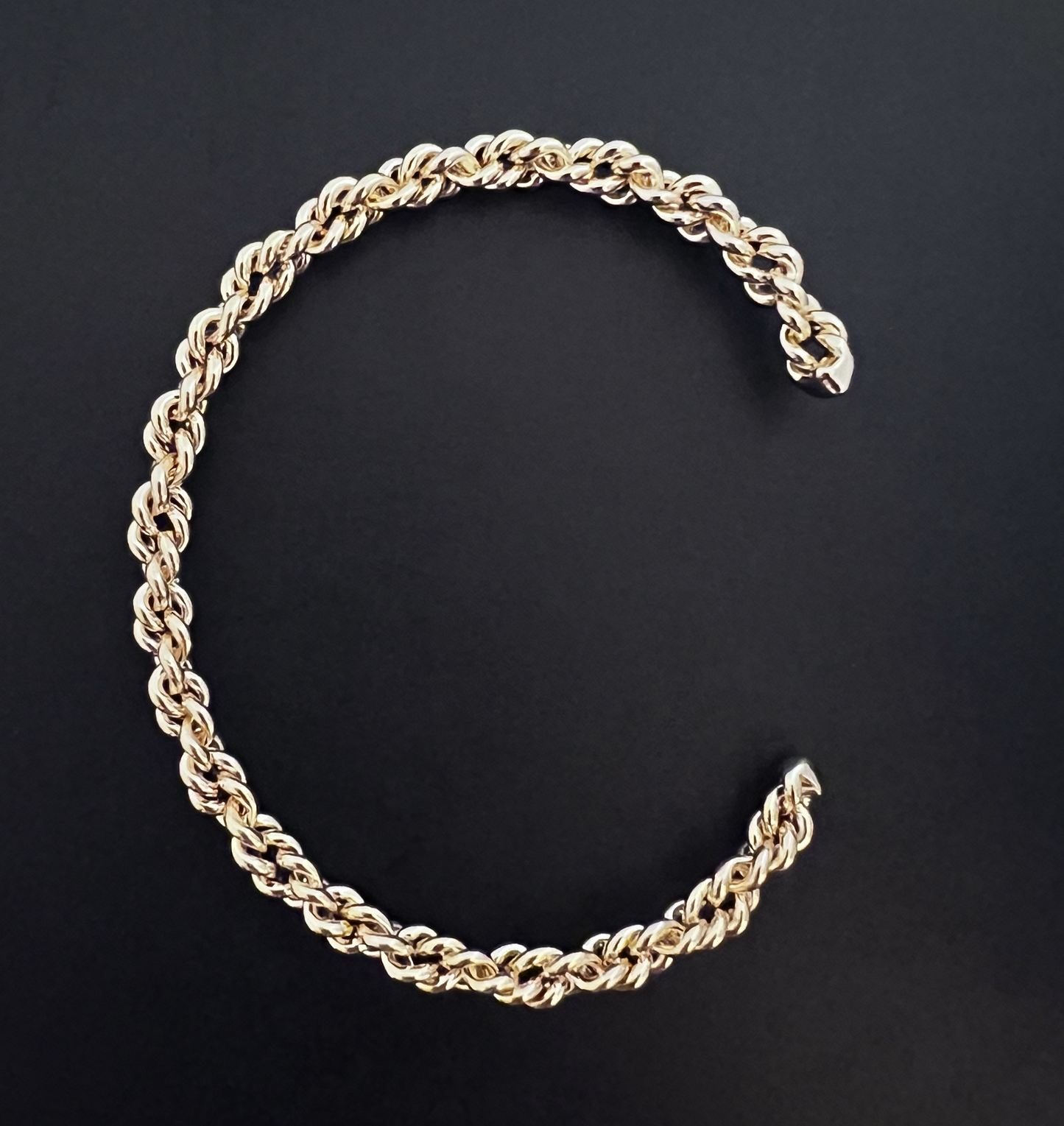 Rope Open Bangle -Gold Filled