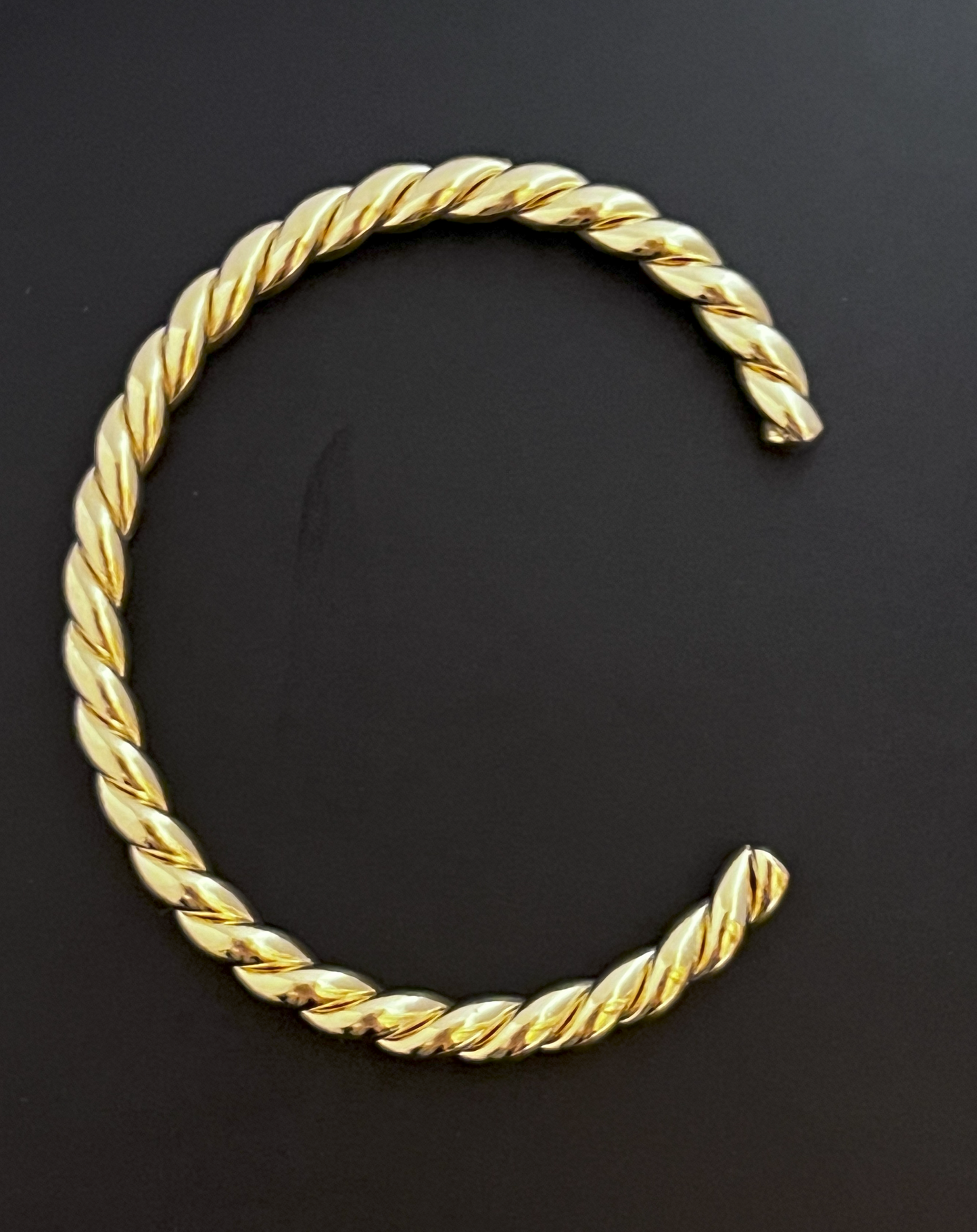 Twisted Open Bangle- Gold Fillled