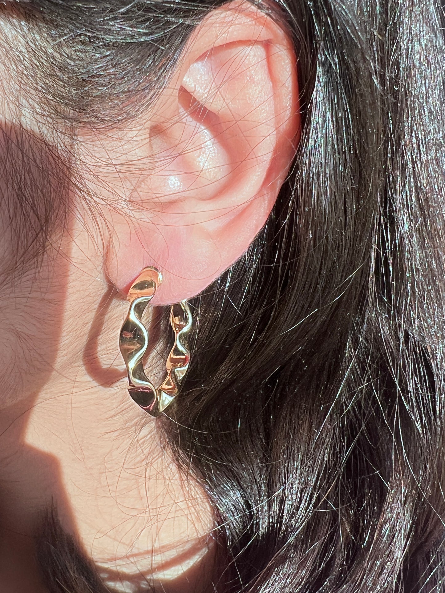 (PreOrder)Moon Hoops -Gold Filled