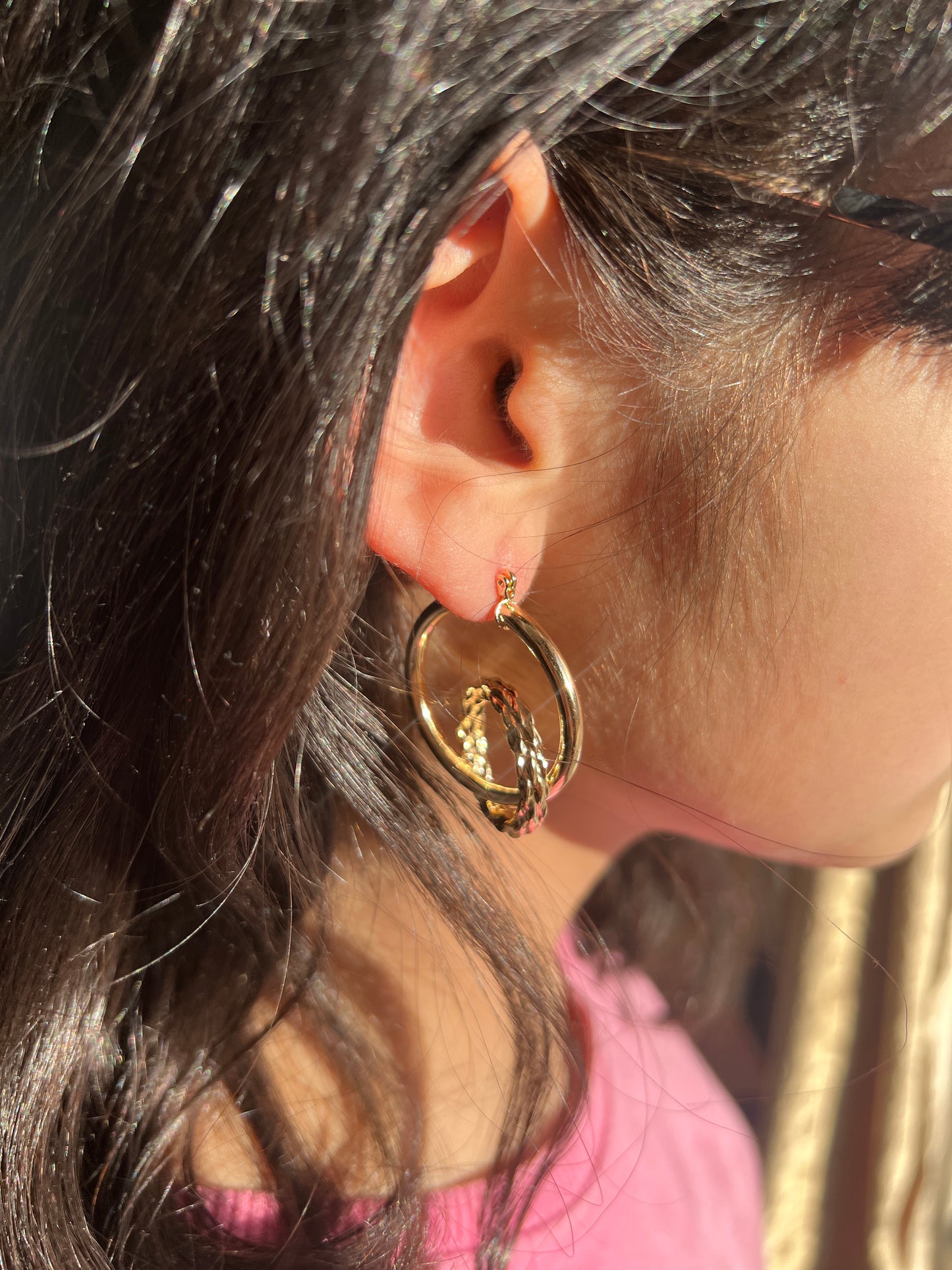 Double Link Hoops Gold Filled