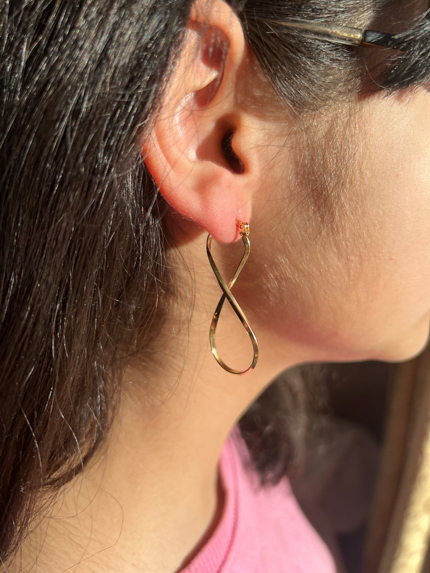 gold filled infinity hoops earrings