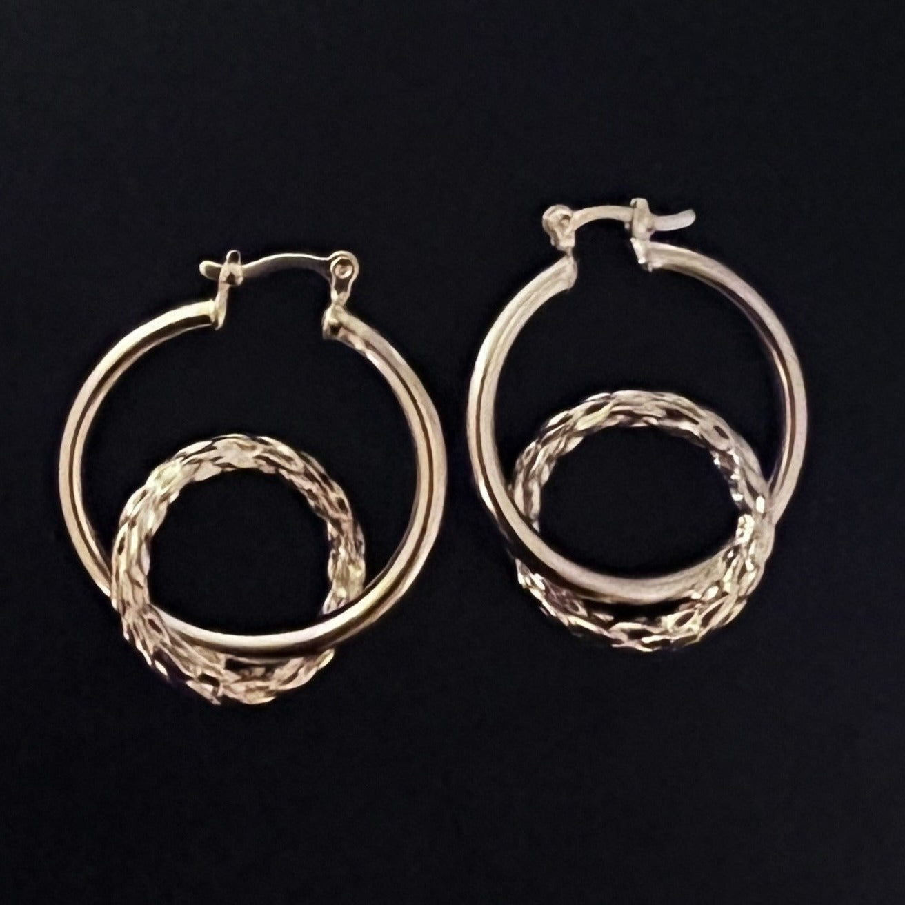 Double Link Hoops Gold Filled