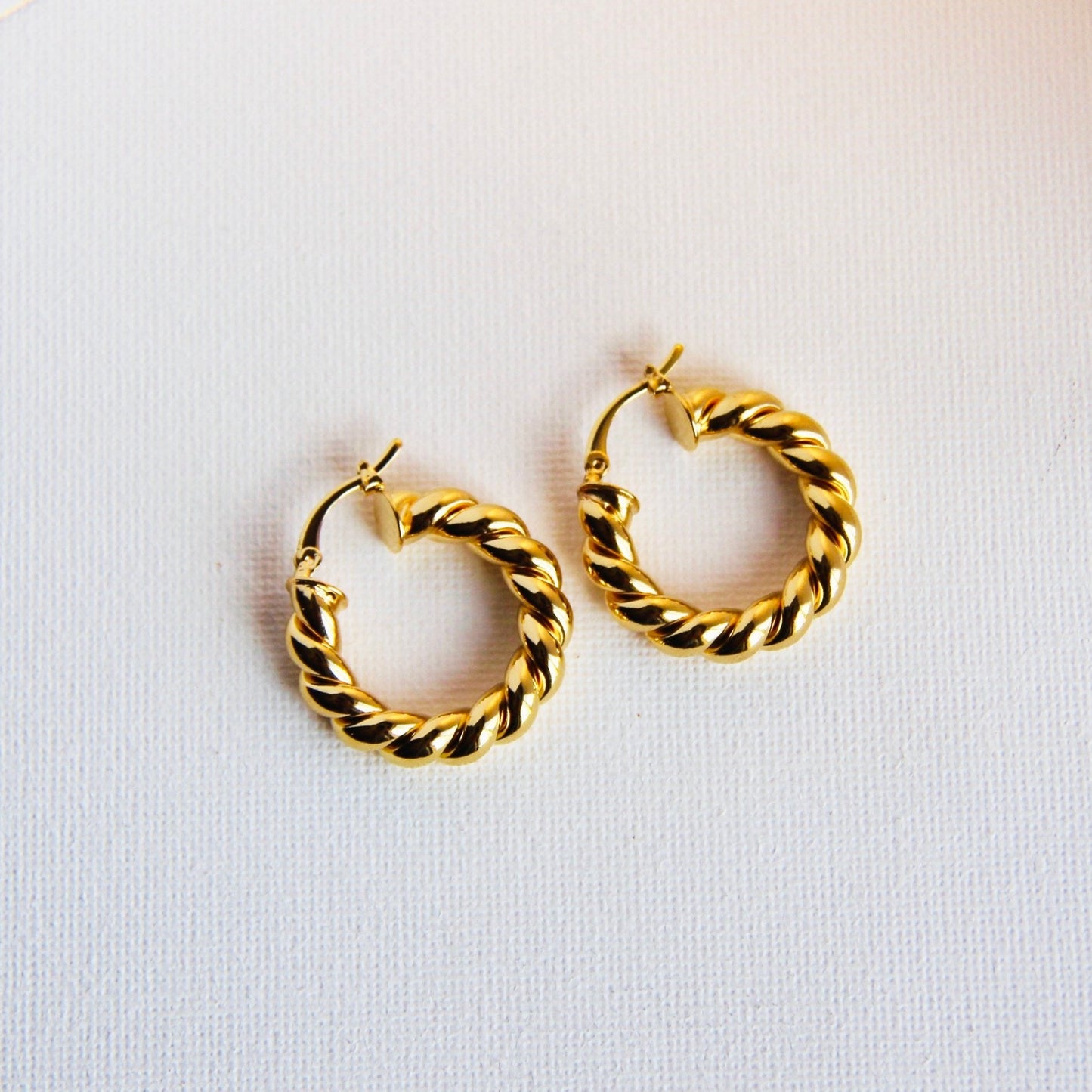 gold filled twistted hoops
