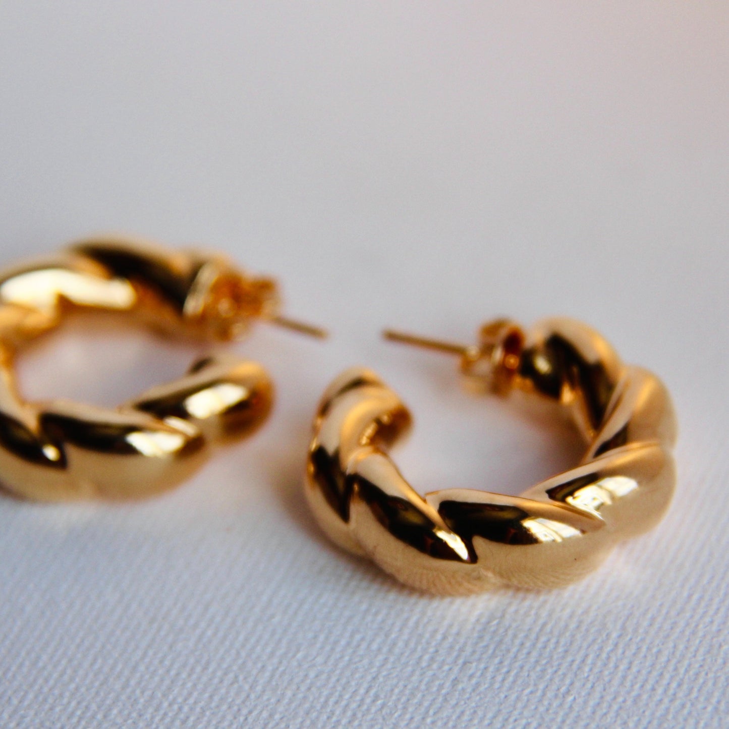 Half Chunky Hoops Gold Filled