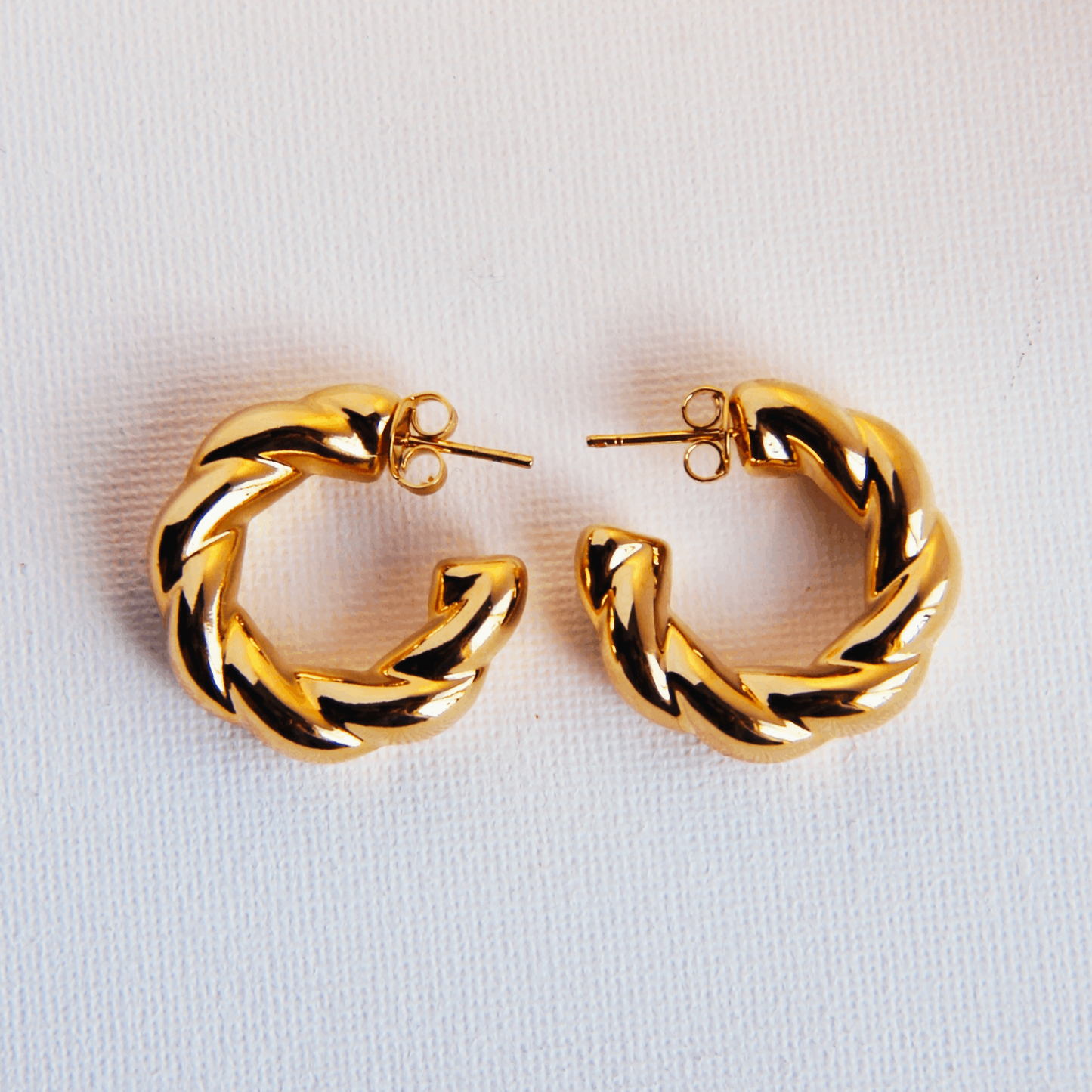 small size light weight gold filled half hoops open hoops