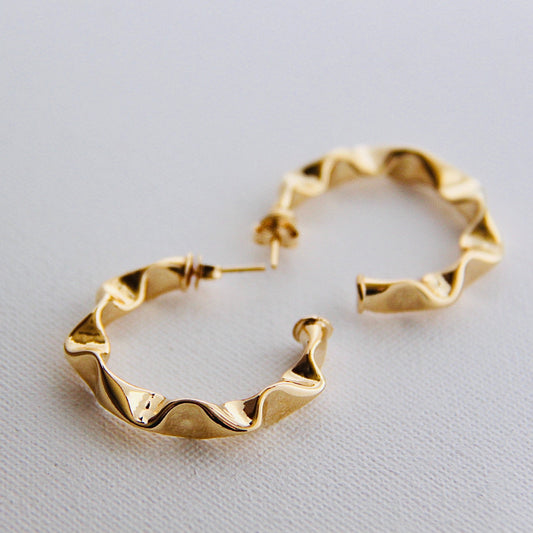 carved hoops in gold filled