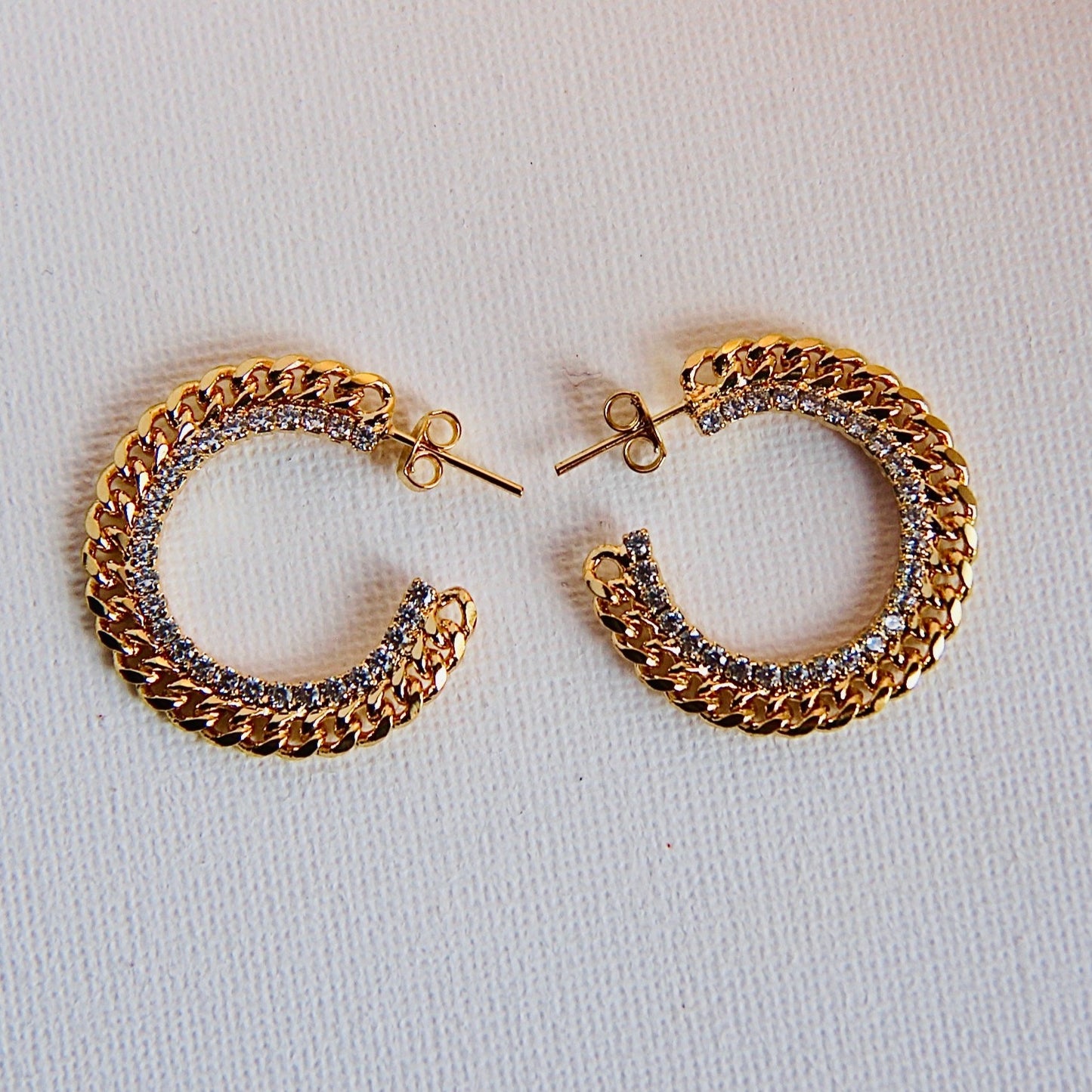 Zircon Half Hoops Gold Filled