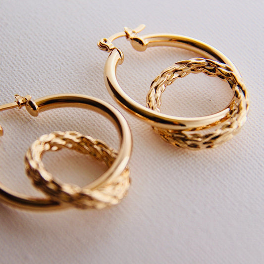 gold filled hoops earrings medium size