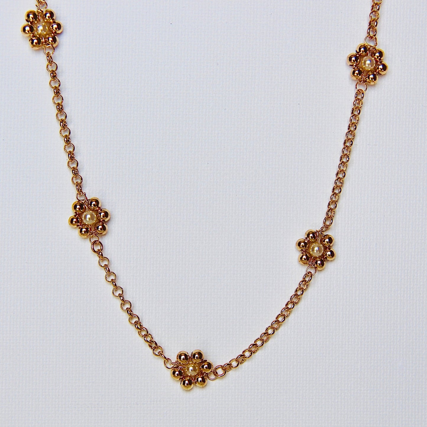 Flower Choker- Gold Filled 16"