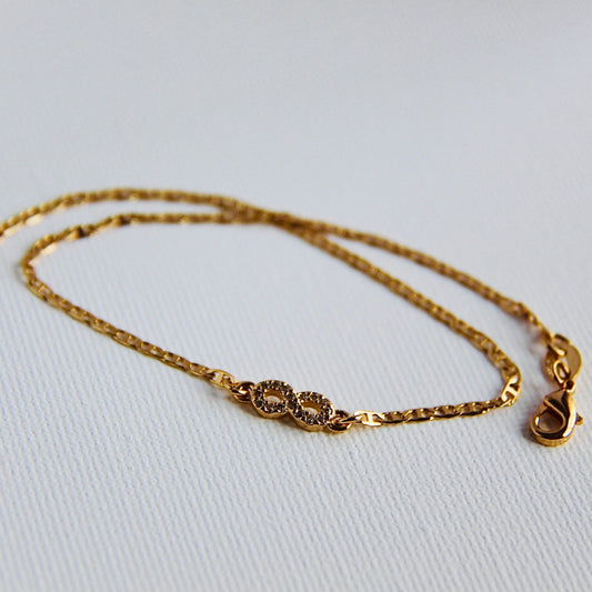 Zircon Infinity Anklet- 10"