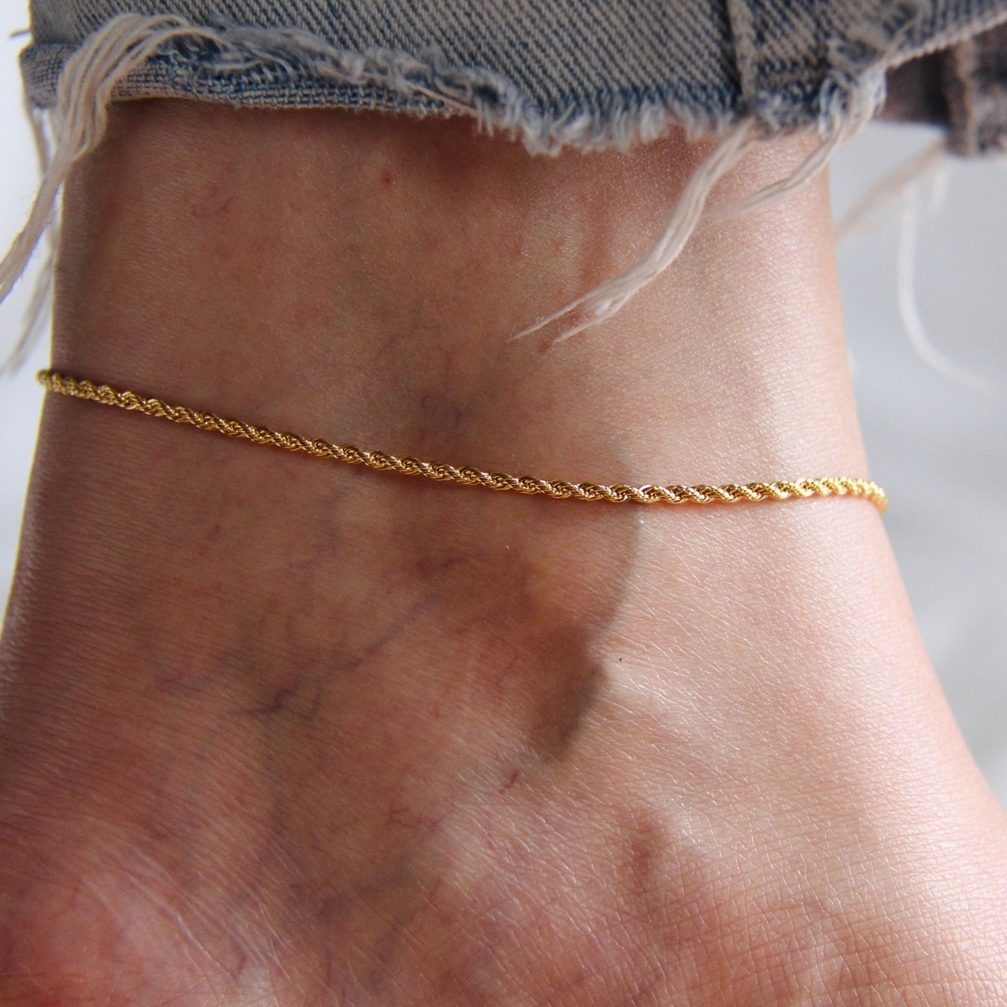Rope Link Anklet 10" - Gold Filled Anklet