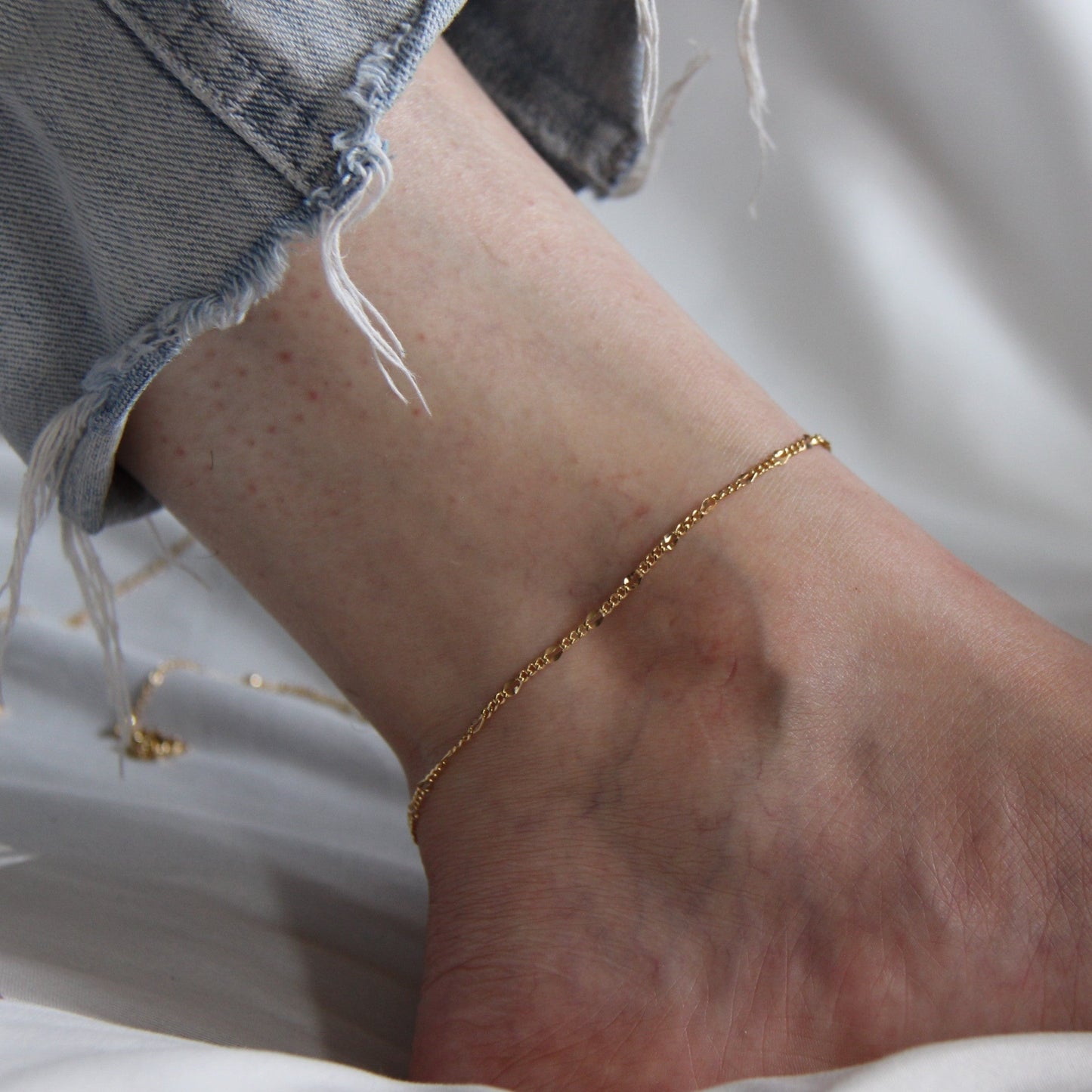 Figaro Link Anklet 10"