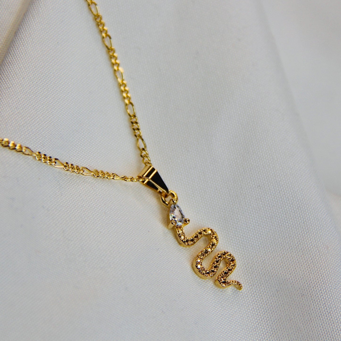 Snake Figaro Chain 18" Gold Filled