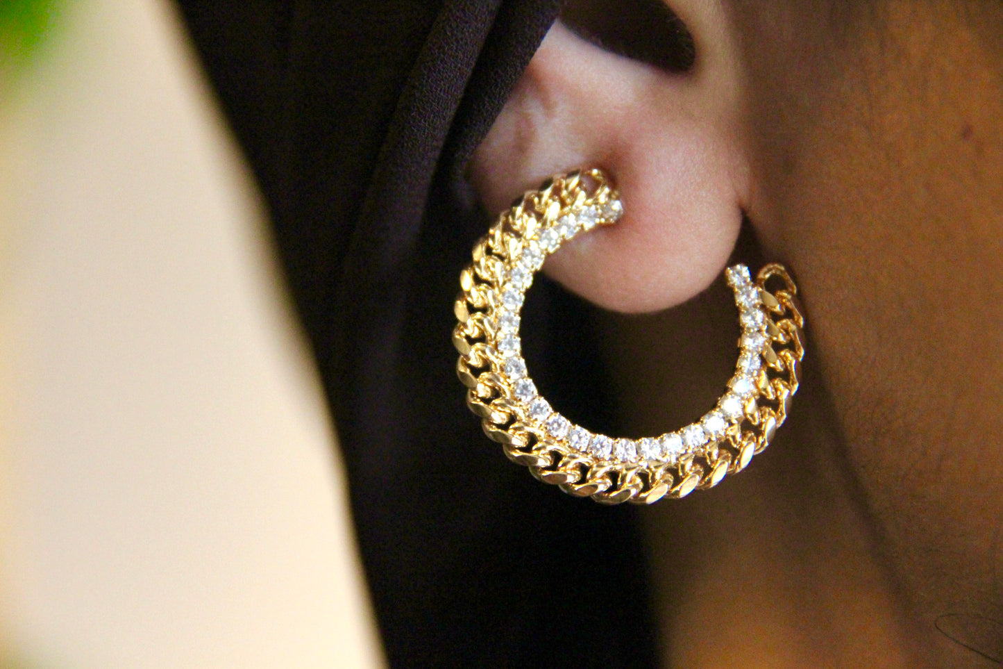 Zircon Half Hoops Gold Filled