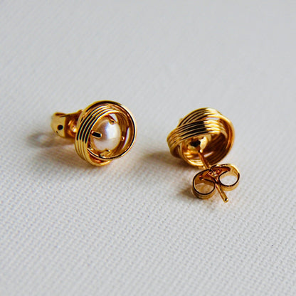 Pearl Studs Gold Filled