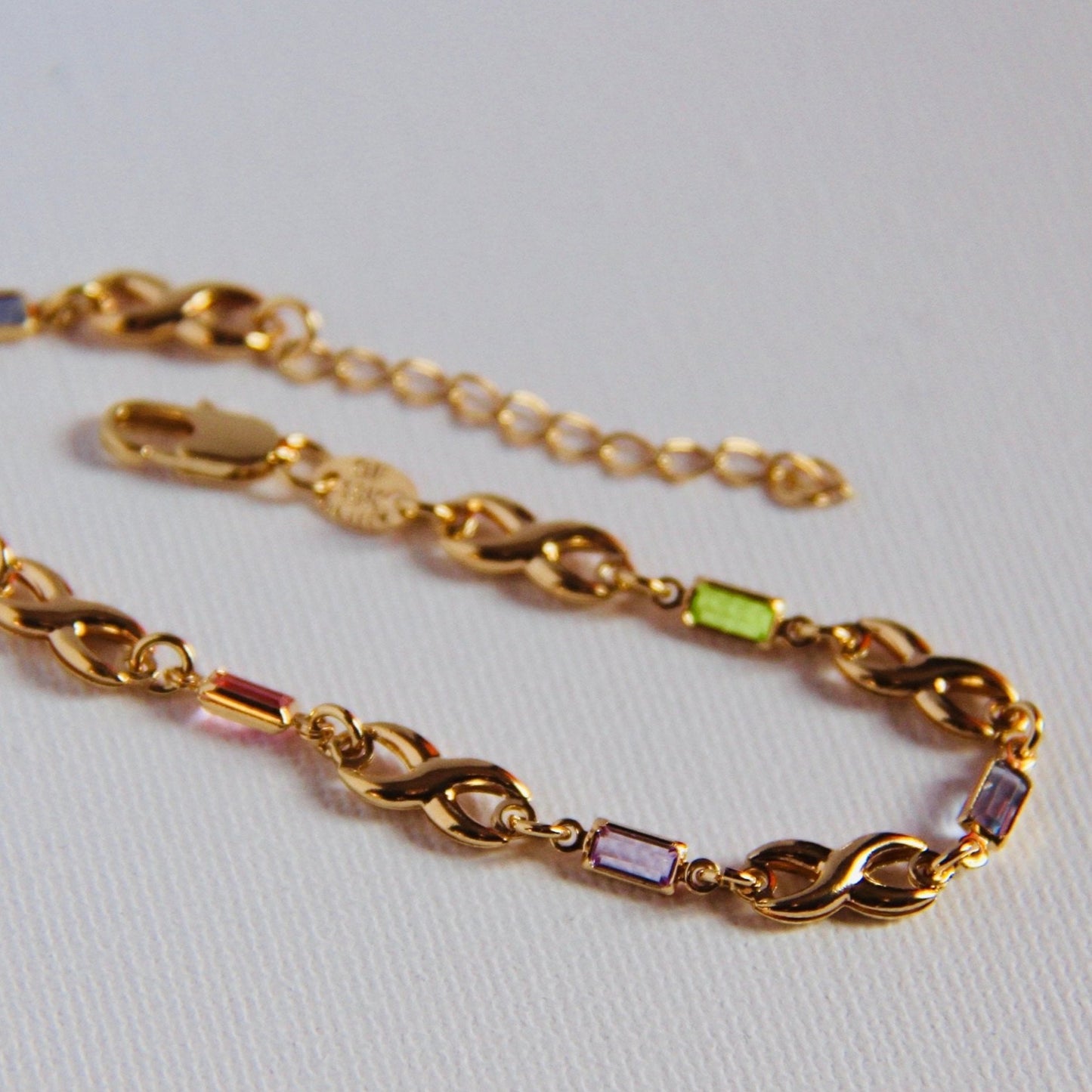 (DROP)Crystal Infinity Bracelet- Gold Filled