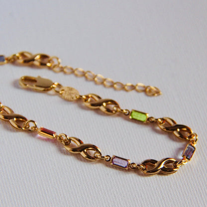 (DROP)Crystal Infinity Bracelet- Gold Filled