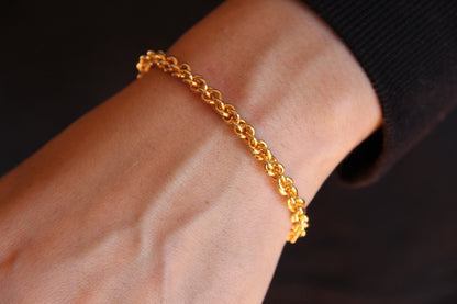 Rope Open Bangle -Gold Filled