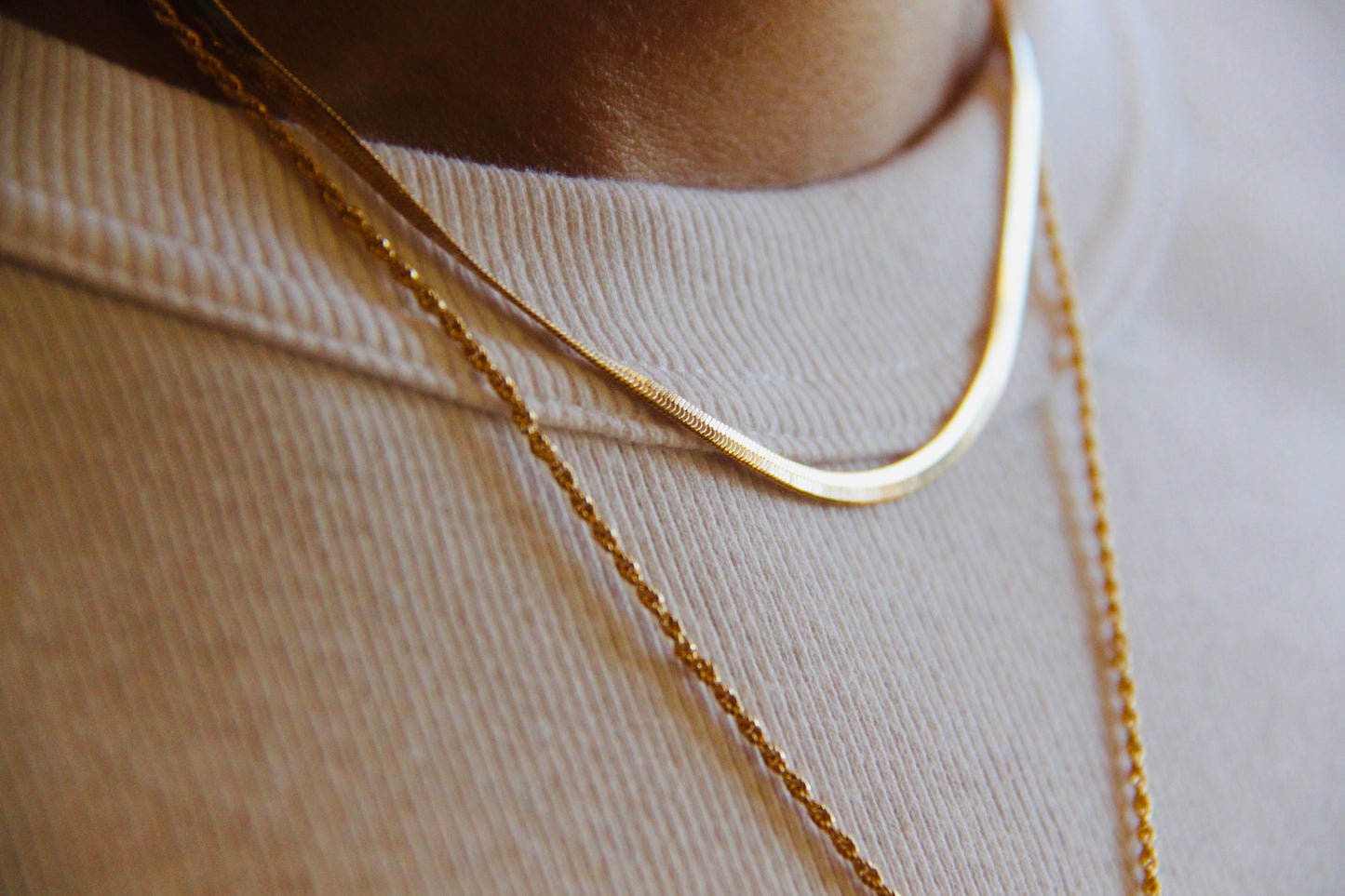 Herringbone Necklace-Gold Filled